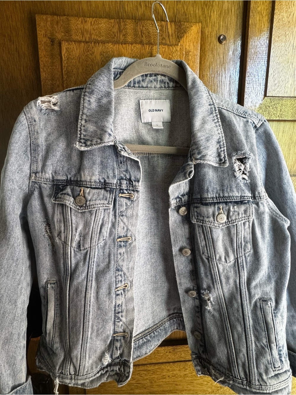 Old Navy Light Wash Distressed Denim Jacket